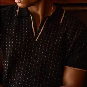 Percival x Illaria Black with Gold Knitted Special Ed Polo Small Regular